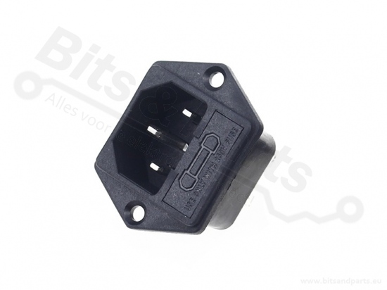 Chassisdeel/Socket C14 male met zekering